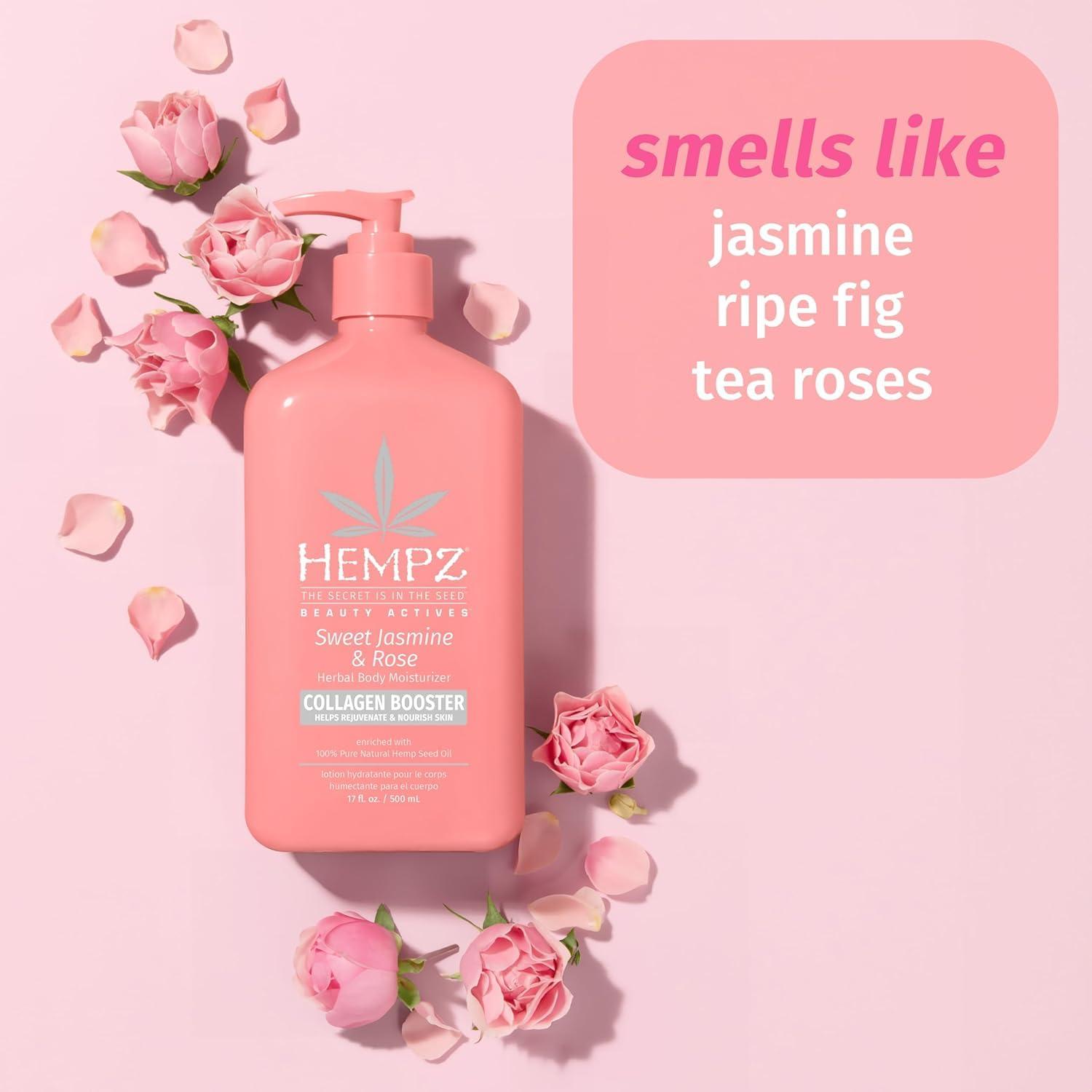 image:imageHEMPZ Sweet Almond amp KOA Body Lotion Moisturizing Hemp Seed Oil and Shea Butter Hydrating Vegan Lotion for Dry Skin 17 ozJasmine Rose