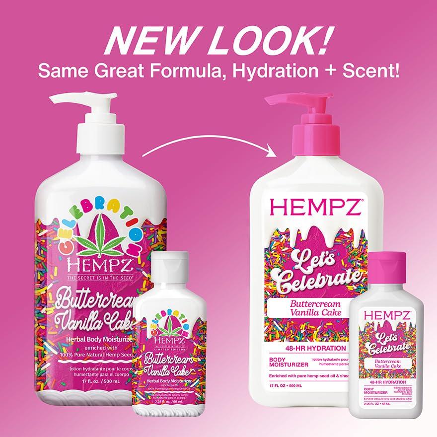 image:imageHempz Body Lotion Buttercream Vanilla Cake Celebration Limited Edition Daily Moisturizing Cream Shea Butter Aloe Skin Care Products Hemp Seed Oil 17 OzVanilla