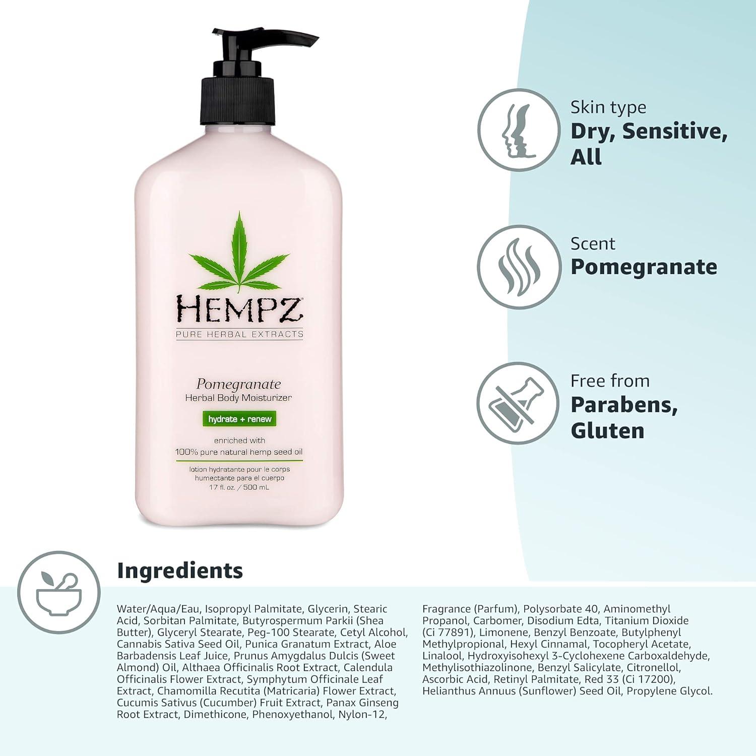image:imageHempz Whipped Vanilla amp Coconut Cream Body amp Hand Lotion Vegan Formula for Men or Women 17 ozBright Citrus