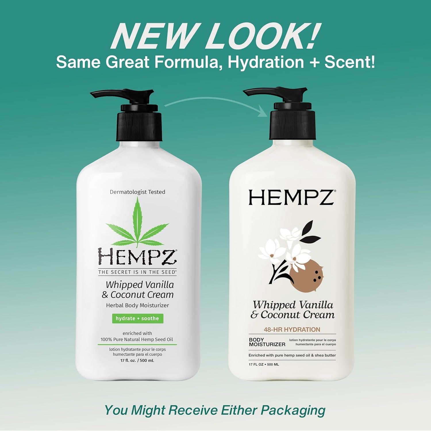 image:imageHempz Whipped Vanilla amp Coconut Cream Body amp Hand Lotion Vegan Formula for Men or Women 17 ozVanilla Coconut Cream