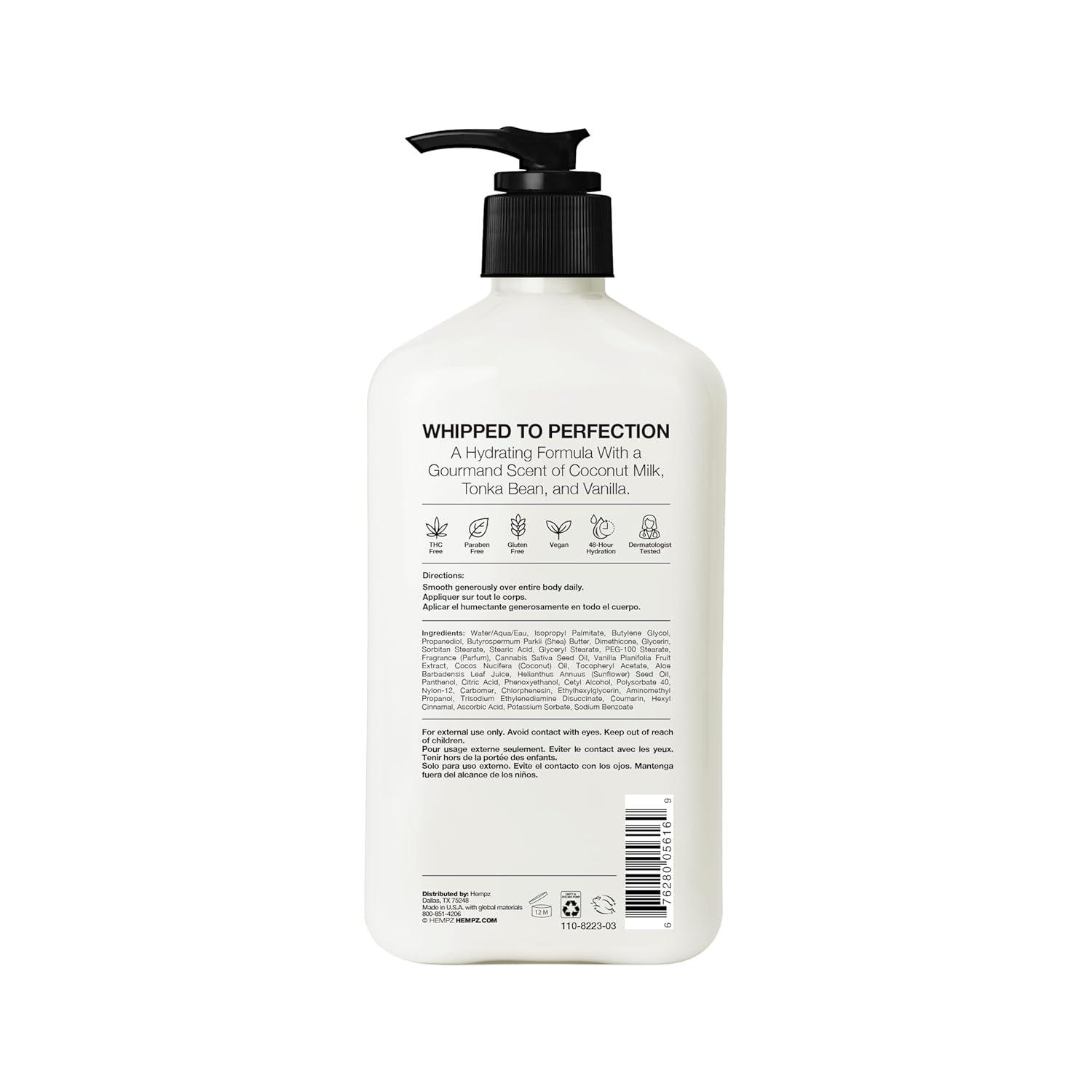 image:imageHempz Whipped Vanilla amp Coconut Cream Body amp Hand Lotion Vegan Formula for Men or Women 17 ozVanilla Coconut Cream