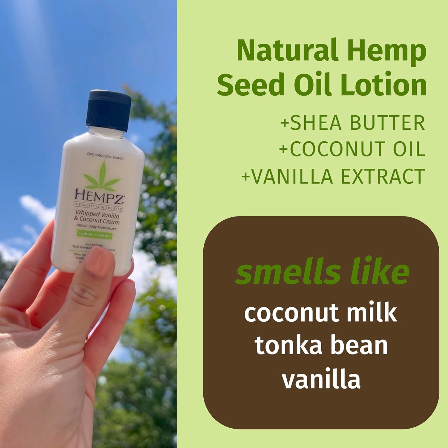 image:imageHempz Whipped Vanilla amp Coconut Cream Body amp Hand Lotion Vegan Formula for Men or Women 17 ozVanilla Coconut Cream