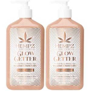 Hempz Glow Getter Body Lotion, Hydrating Moisturizer with Shimmer, 17 oz.(17 Fl Oz (Pack of 2))