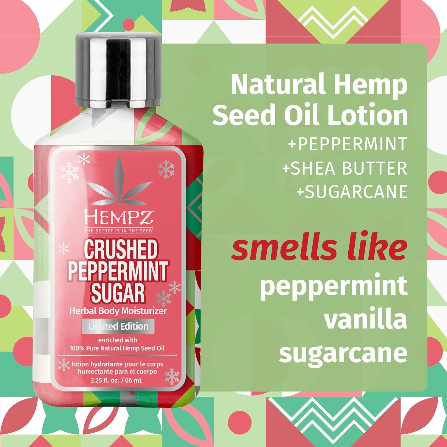 image:imageHempz Crushed Peppermint Sugar Body Lotion Moisturizer for men and women Holiday Gifts 17 ozCrushed Peppermint Sugar