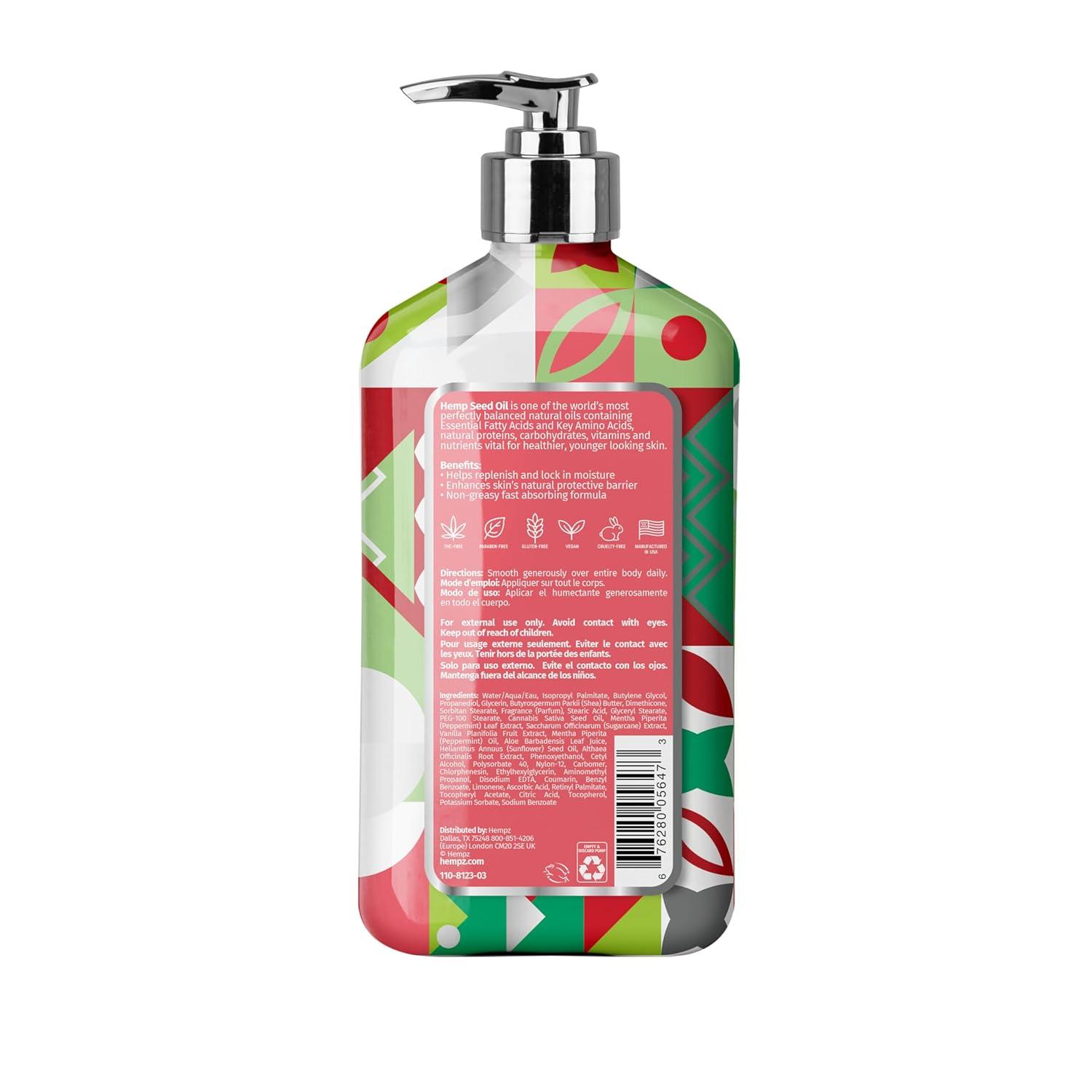 image:imageHempz Crushed Peppermint Sugar Body Lotion Moisturizer for men and women Holiday Gifts 17 ozCrushed Peppermint Sugar