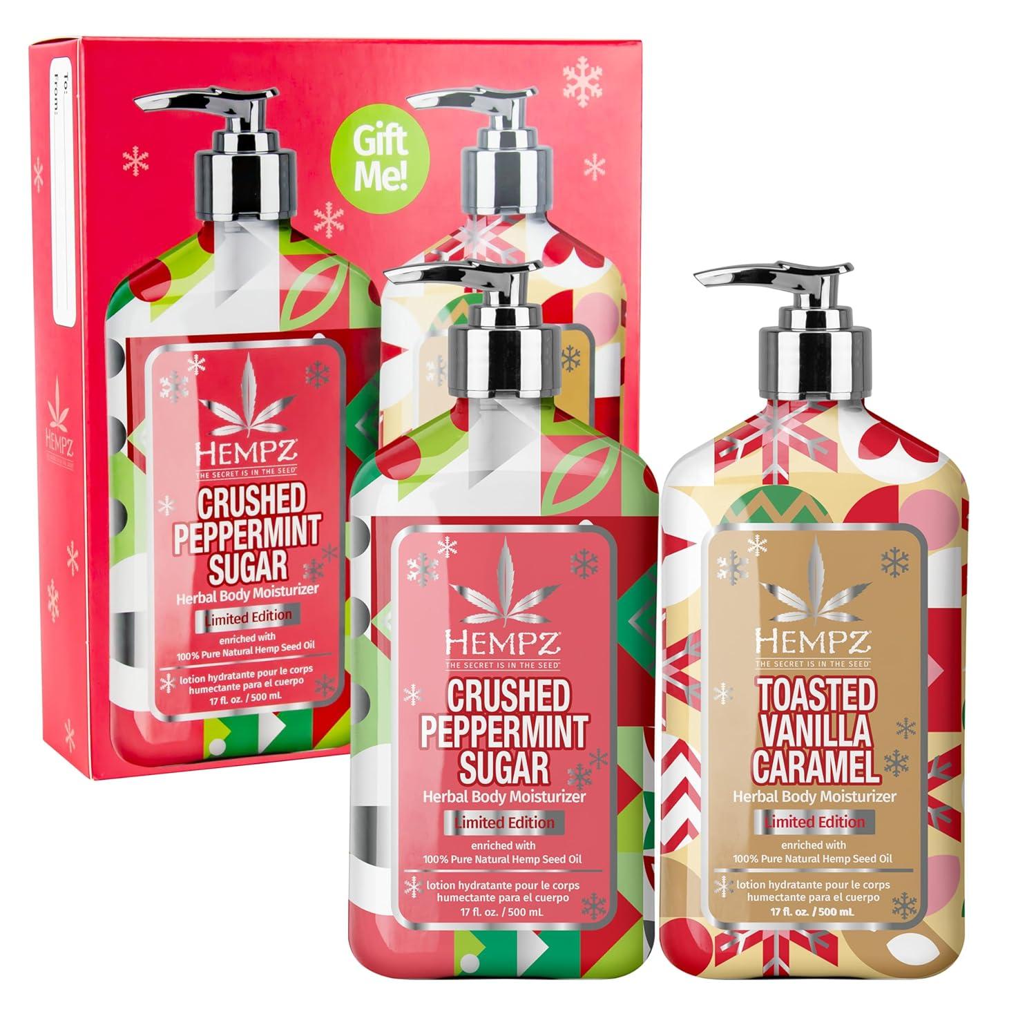 image:imageHempz Crushed Peppermint Sugar Body Lotion Moisturizer for men and women Holiday Gifts 17 ozCrushed Peppermint Sugar and Toasted Vanilla Caramel