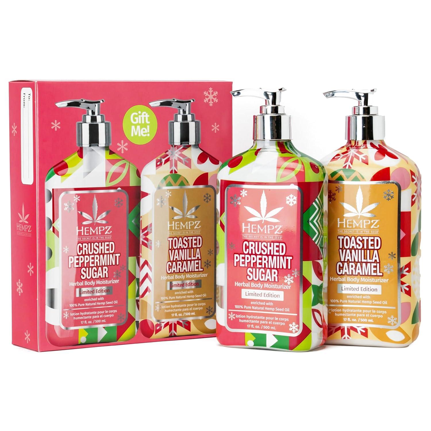 image:imageHempz Crushed Peppermint Sugar Body Lotion Moisturizer for men and women Holiday Gifts 17 ozCrushed Peppermint Sugar and Toasted Vanilla Caramel