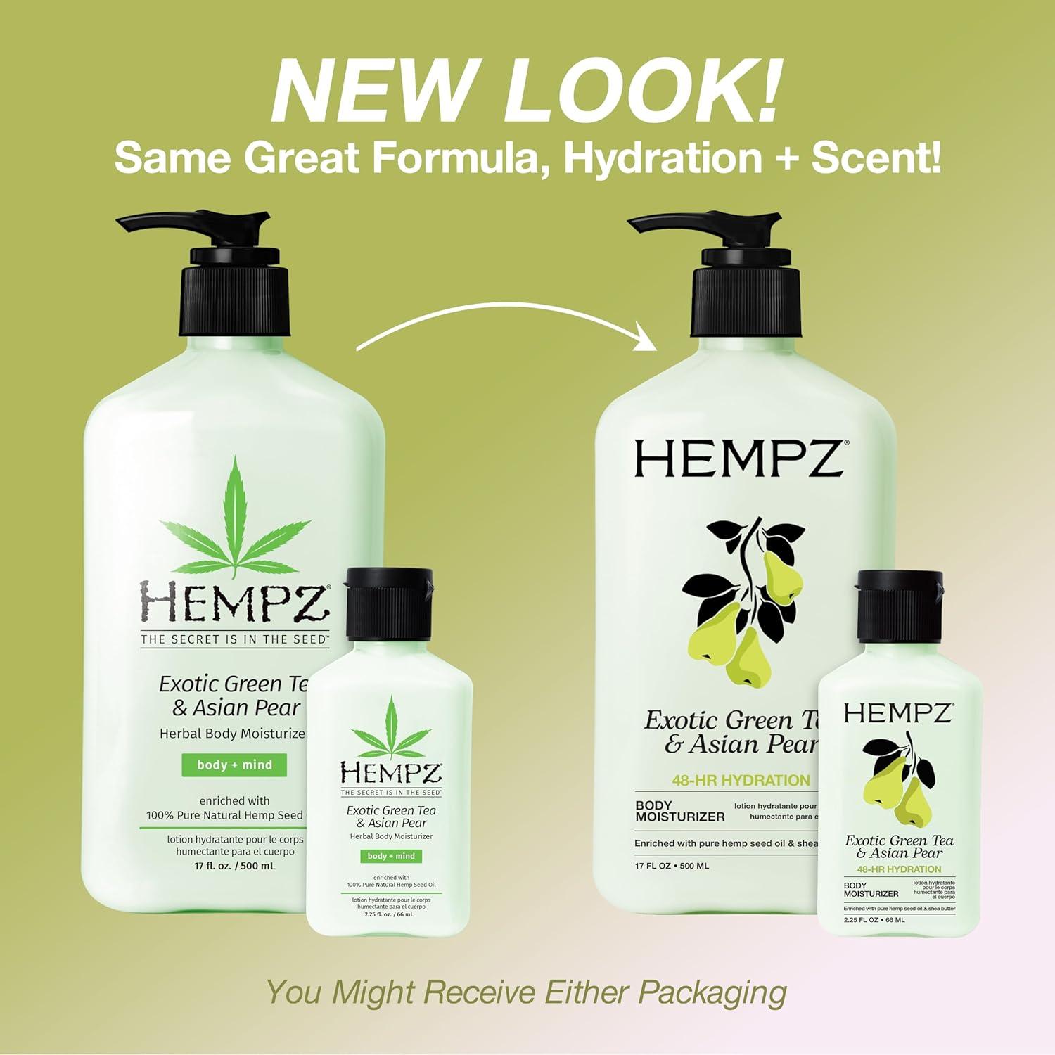 image:imageHempz Exotic Natural Herbal Body Moisturizer with Pure Hemp Seed Oil Green Tea and Asian Pear 225 Fluid Ounce Nourishing Vegan Skin Lotion for Dryness and Flaking with Acai and Goji BerryGreen Tea Asian Pear