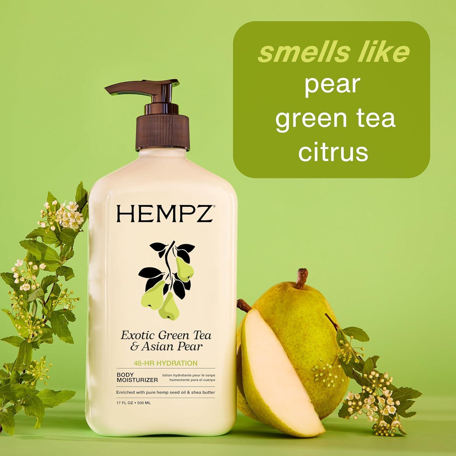 image:imageHempz Exotic Natural Herbal Body Moisturizer with Pure Hemp Seed Oil Green Tea and Asian Pear 225 Fluid Ounce Nourishing Vegan Skin Lotion for Dryness and Flaking with Acai and Goji BerryGreen Tea Asian Pear