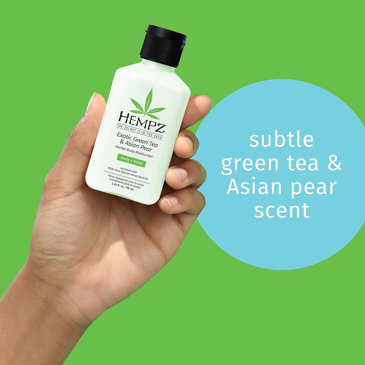 image:imageHempz Exotic Natural Herbal Body Moisturizer with Pure Hemp Seed Oil Green Tea and Asian Pear 225 Fluid Ounce Nourishing Vegan Skin Lotion for Dryness and Flaking with Acai and Goji BerryGreen Tea Asian Pear
