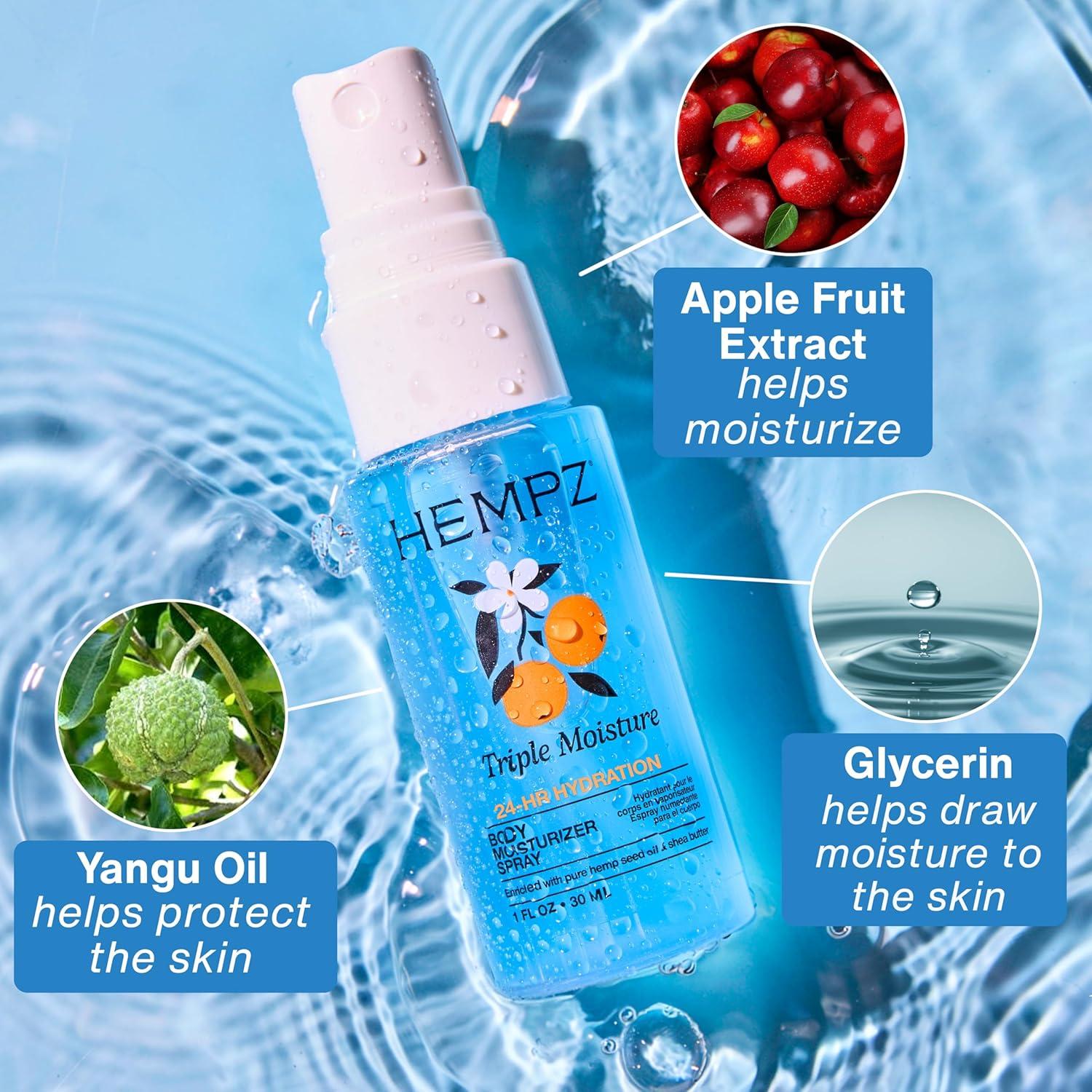 image:imageHempz Hydrating Body Mist Spray Triple Moisture Lightweight Fragrance Travel Size Moisturizer 1 floz