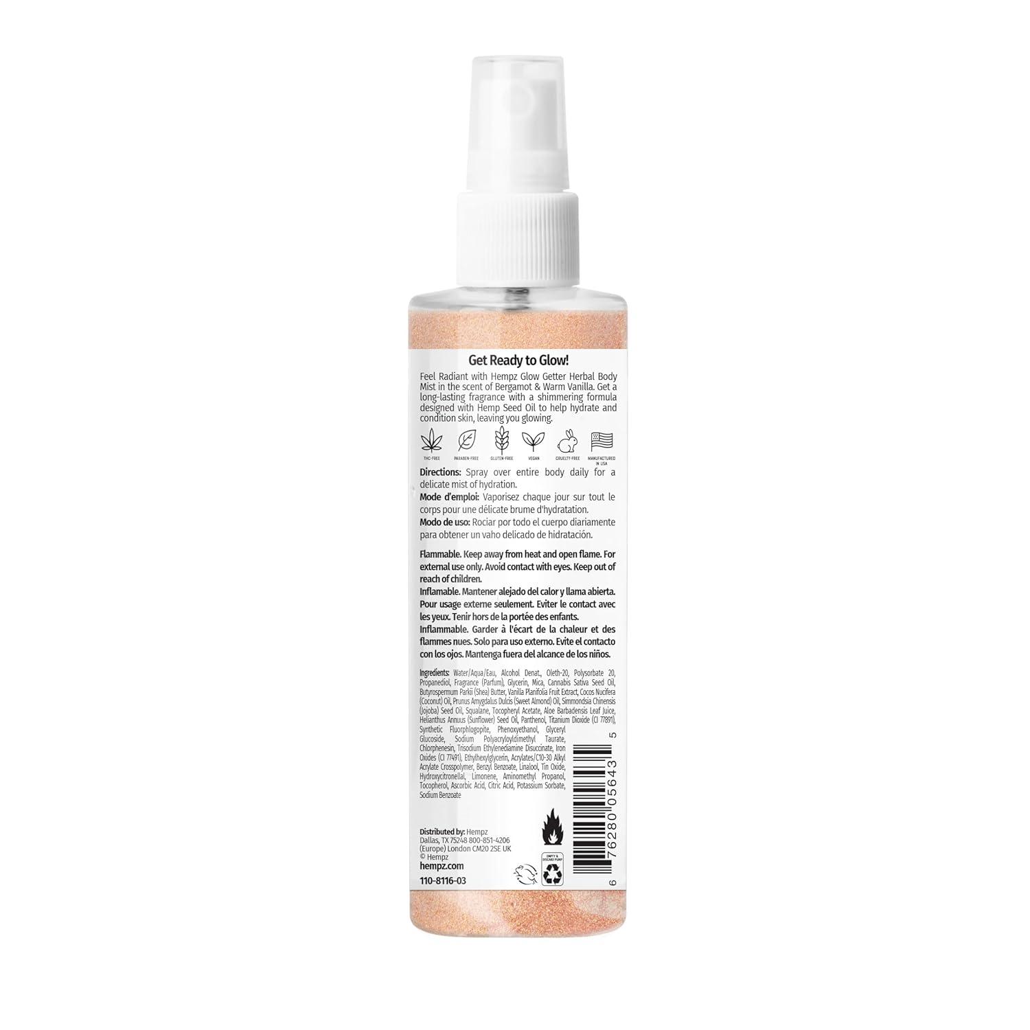 image:imageHempz NEW Glow Getter Hydrating Body Mist Perfume Shimmer Spray with sparkle 422 oz