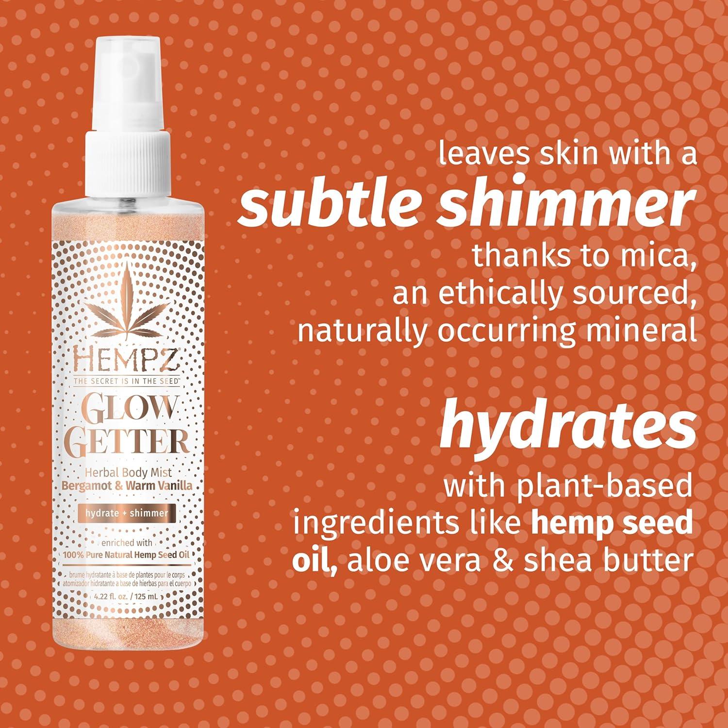 image:imageHempz NEW Glow Getter Hydrating Body Mist Perfume Shimmer Spray with sparkle 422 oz