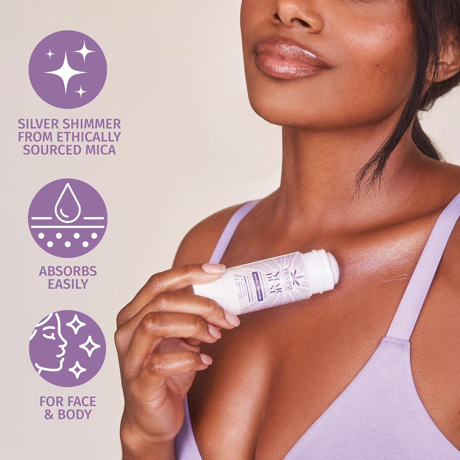 image:imageHempz Star Dust Shimmer Jumbo Stick Illuminating Highligher for Body Face MultiUse Moisturizing Glow for All Skin Tones amp Types Travel Friendly 14 oz
