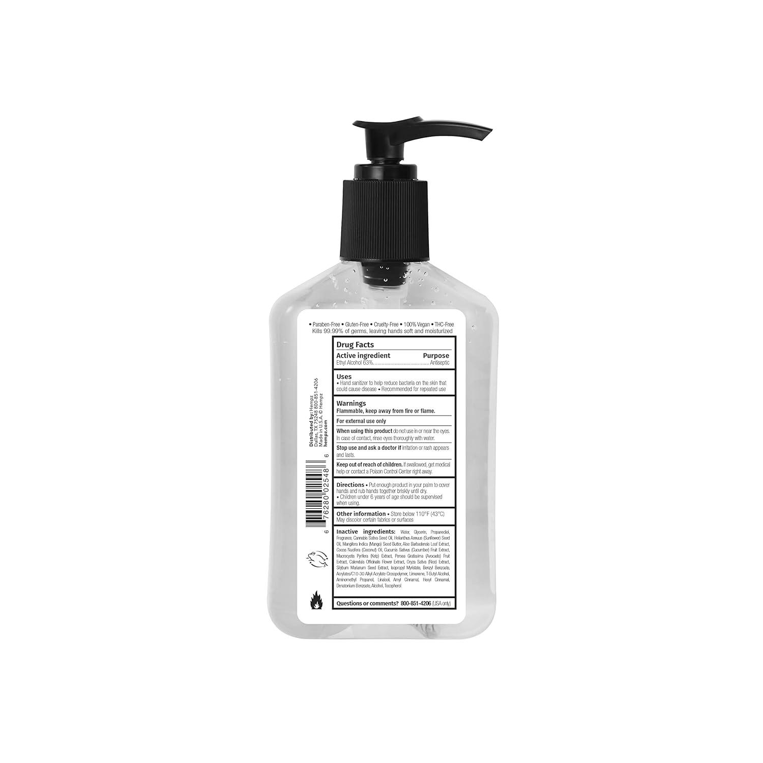image:imageHempz Triple Moisture Herbal Moisturizing Hand Sanitizer 225 oz Scented Antibacterial Gel for Hands Kills 99 of Germs Grapefruit Fragranced Antiseptic with Skin HydrationCitrus