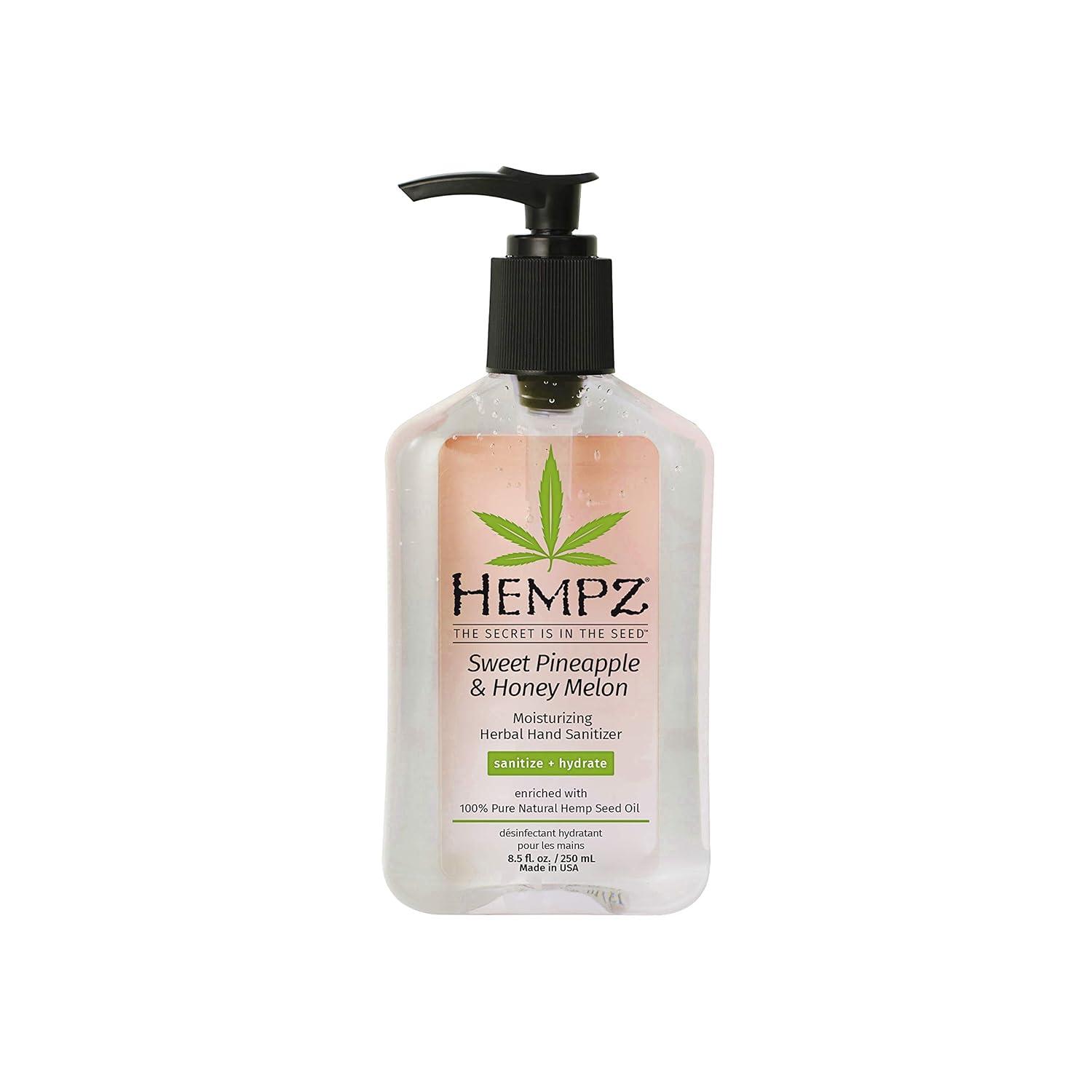 image:imageHempz Triple Moisture Herbal Moisturizing Hand Sanitizer 225 oz Scented Antibacterial Gel for Hands Kills 99 of Germs Grapefruit Fragranced Antiseptic with Skin HydrationSweet Pineapple Honey Melon