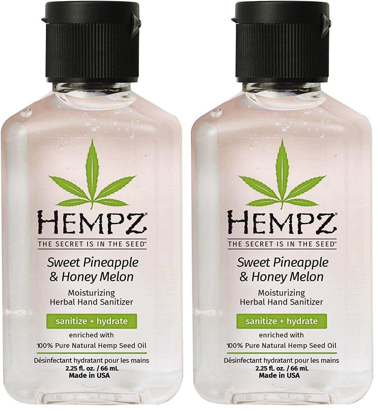 image:imageHempz Triple Moisture Herbal Moisturizing Hand Sanitizer 225 oz Scented Antibacterial Gel for Hands Kills 99 of Germs Grapefruit Fragranced Antiseptic with Skin HydrationSweet Pineapple Honey Melon