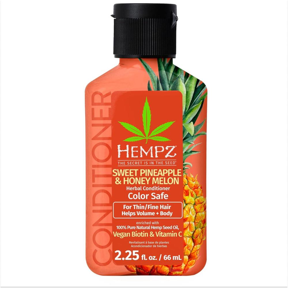 image:imageHEMPZ Biotin Conditioner  Sweet Pineapple amp Honey Melon  For ThinFine Hair Growth amp Strengthening of Dry Damaged and Color Treated Hair Hydrating Softening Moisturizing  Travel Size 225 Fl OZ
