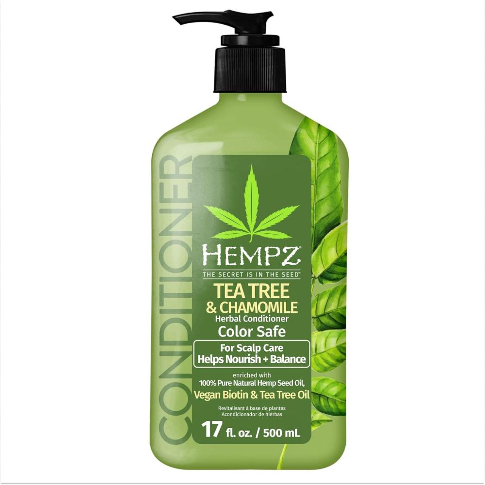 image:imageHempz Biotin Hair Conditioner  Tea Tree amp Chamomile  For Scalp Care Hair Growth amp Strengthening of Dry Damaged and Color Treated Hair Hydrating Softening Moisturizing  17 Fl OZTea  Chamomile 17 Oz
