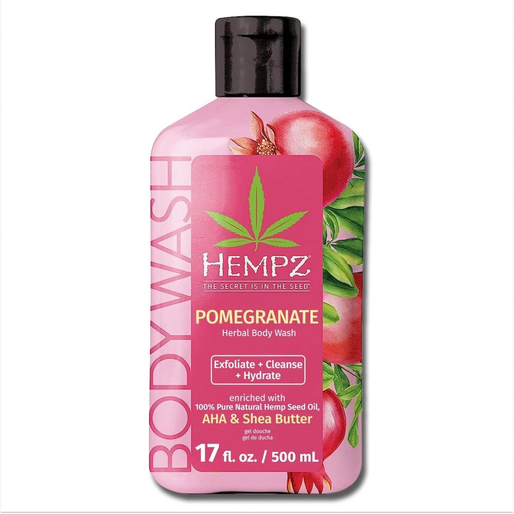 image:imageHempz Body Wash Sweet Pineapple amp Honey Melon Hydrating for Sensitive Skin Scented Exfoliating with Shea Butter Pure Hemp Seed Oil and Algae for Sensitive Skin 17 fl ozPomegranate