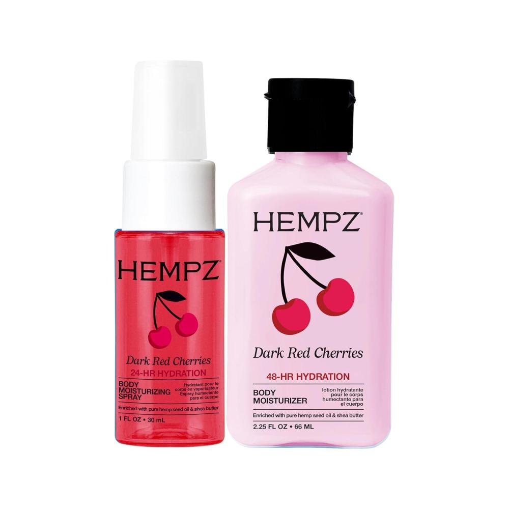 image:imageHempz Cherry Hydration On The Go Travel Size Bundle Body Lotion 225 oz Body Moisturizer Spray Hydrating Mist 1 floz