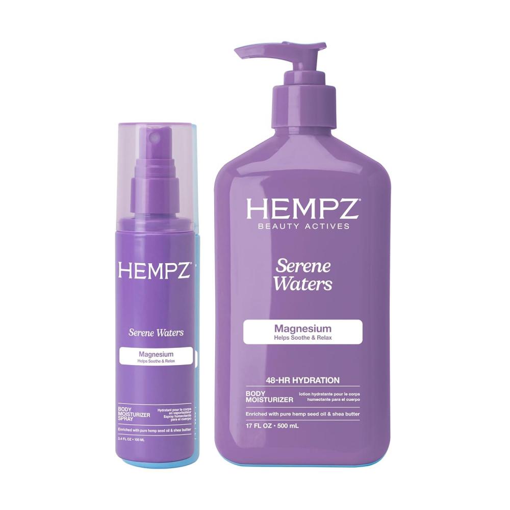 image:imageHempz Magnesium Serene Waters Bundle  Body Lotion 17 oz  Body Moisturizer Spray Hydrating Mist 1 floz