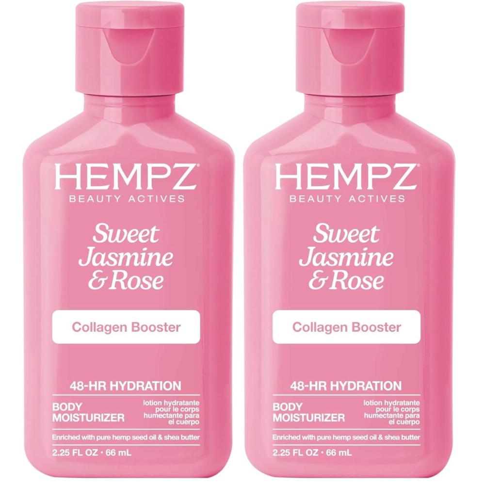 image:imageHempz Mini CollagenInfused Jasmine amp Rose Body Moisturizer 225 oz ParabenFree Vegan CrueltyFree225 Fl Oz Pack of 2