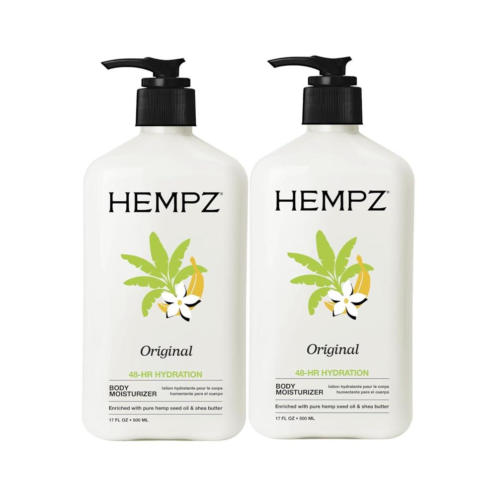 image:imageHempz Original Natural Hemp Seed Oil Body Moisturizer with Shea Butter and Ginseng 225 Fluid Ounce  Pure Herbal Skin Lotion for Dryness  Nourishing Vegan Body Cream in Floral and Banana17 Fl Oz Pack of 2