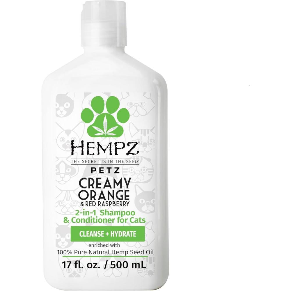 image:imageHempz Petz Cat Shampoo amp Conditioner Creamy Orange amp Red Raspberry 2 in 1 Shampoo amp Conditioner 17 oz