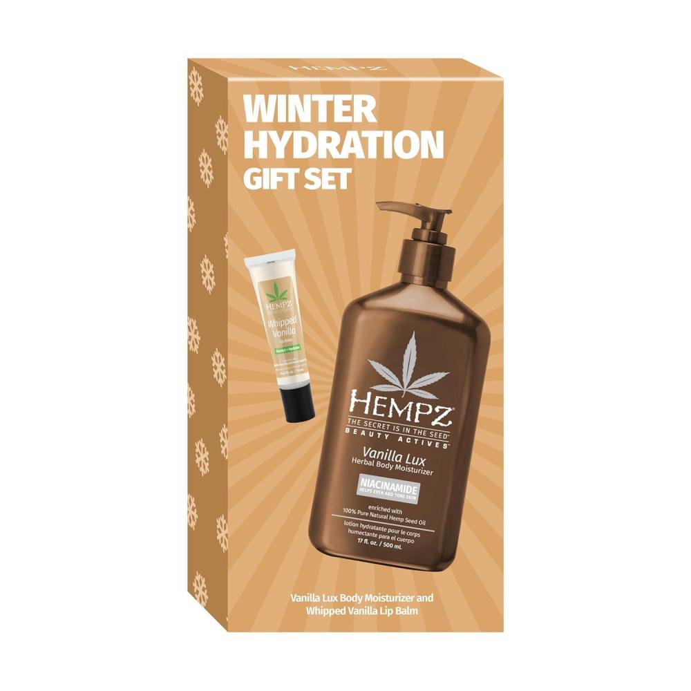 image:imageHempz Winter Hydration Vanilla Gift Set Body Loton and Lip Balm Duo Limited Edition 17 oz and 44 oz