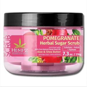 HEMPZ Triple Moisture Sugar Body Scrub – Grapefruit & Peach – All Natural Exfoliating Shea Butter, Sugar, and Salt – For Women, Men, and Teens – 7.3 fl oz(Pomegranate)