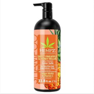 Hempz Biotin Hair Shampoo – Sweet Pineapple & Honey Melon – For Thin/Fine Hair Growth & Strengthening of Dry, Damaged and Color Treated Hair, Hydrating, Softening, Moisturizing – 33.8 Fl OZ(Pineapple Melon)