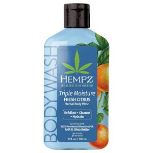 Hempz Body Wash – Sweet Pineapple & Honey Melon – Hydrating for Sensitive Skin, Scented, Exfoliating with Shea Butter, Pure Hemp Seed Oil, and Algae for Sensitive Skin – 17 fl oz(Grapefruit & Peach)