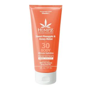 Hempz Daily Body Sunscreen SPF 30, Sweet Pineapple and Honeymelon, Reef Safe, Vegan, Dermatologist Tested, 6 oz(6 Fl Oz (Pack of 1))