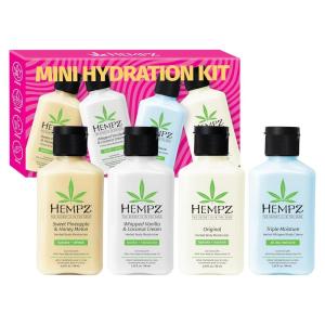 Hempz Mini Moisturizer Kit, Everyday Hydrating Lotion, 4-pack Travel Hand Cream Set, 2.25 oz