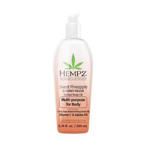 Hempz Original Floral Banana Hydrating Body Oil for Scars & Stretchmarks – Moisturizing Vitamin Rich Hempseed Formula for Restoring Damaged or Extremely Dry Skin, for Men or Women, 6.76 Oz(Sweet Pineapple & Honey Melon)