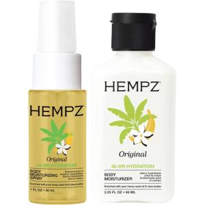 Hempz Original Hydration On The Go Travel Size Bundle – Body Lotion, 2.25 oz. + Body Moisturizer Spray, Hydrating Mist, 1 fl.oz.