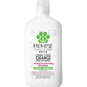 Hempz Petz Dog Shampoo, Creamy Citrus Orange & Red Raspberry Herbal Deodorizing Cleanser, 17 oz.(Citrus and Raspberry (Deodorizing))