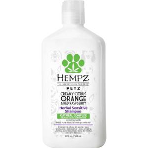 Hempz Petz Dog Shampoo, Creamy Citrus Orange & Red Raspberry Herbal Deodorizing Cleanser, 17 oz.(Citrus and Raspberry (Sensitive))