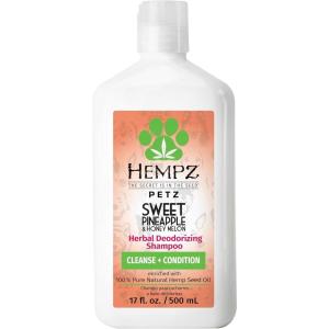 Hempz Petz Dog Shampoo, Creamy Citrus Orange & Red Raspberry Herbal Deodorizing Cleanser, 17 oz.(Sweet Pineapple & Honey Melon (Deodorizing))