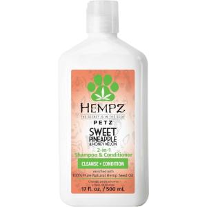 Hempz Petz, Dog Shampoo & Conditioner, Sweet Pineapple Honey Melon 2-in-1 Shampoo and Conditioner, Cleans, Conditions & Moisturizes, 17 fl. Oz(Sweet Pineapple & Honey Melon)