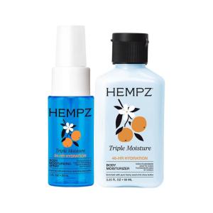 Hempz Triple Moisture Hydration On The Go Travel Size Bundle – Body Lotion, 2.25 oz. + Body Moisturizer Spray, Hydrating Mist, 1 fl.oz.