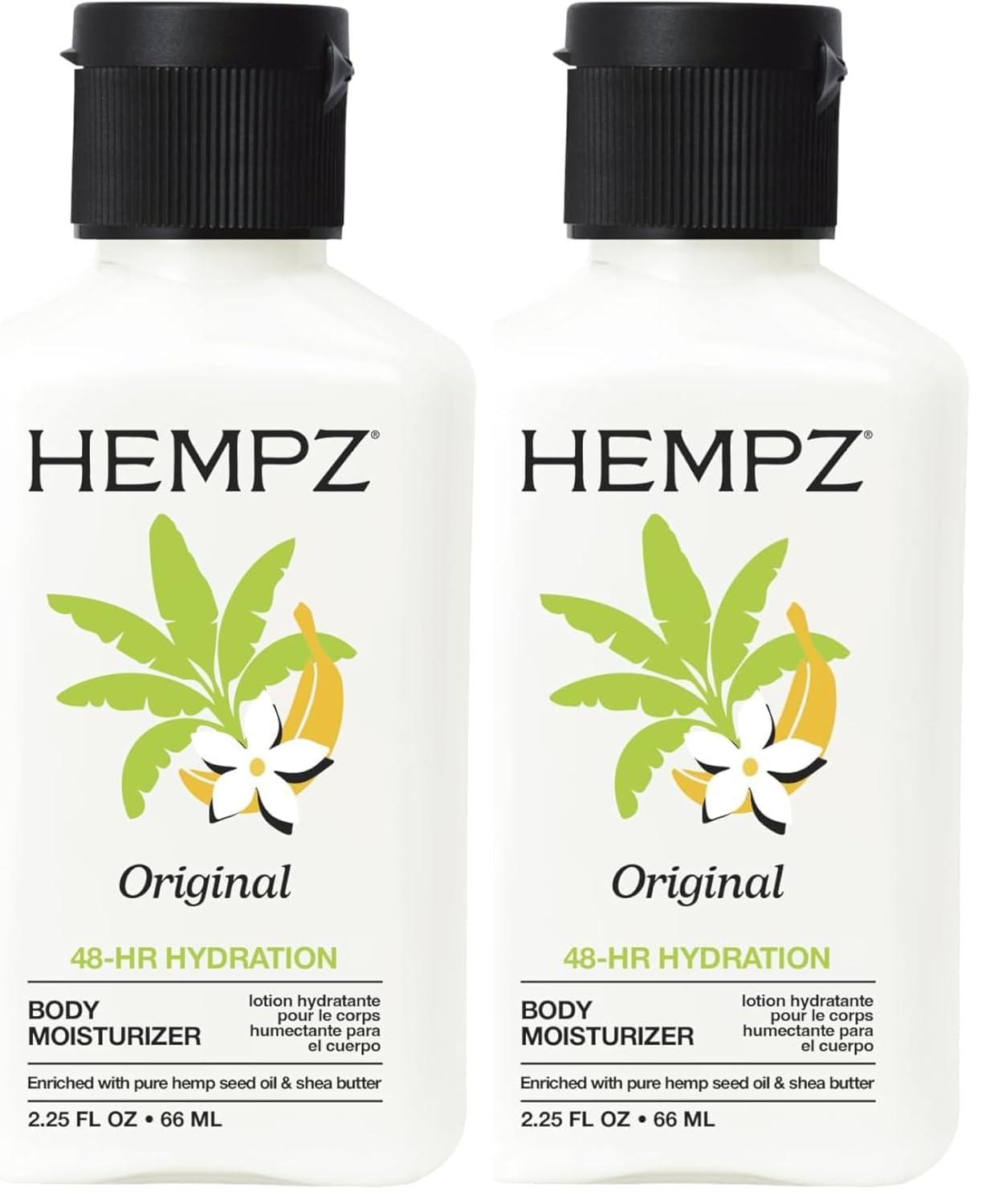 image:imageHEMPZ Mini Original Body Lotion Floral amp Banana Scent Daily Moisturizing Cream Shea Butter Hand and Body Moisturizer Skin Care Products Hydrating Hemp Seed Oil Mini 225 ozFloral Banana
