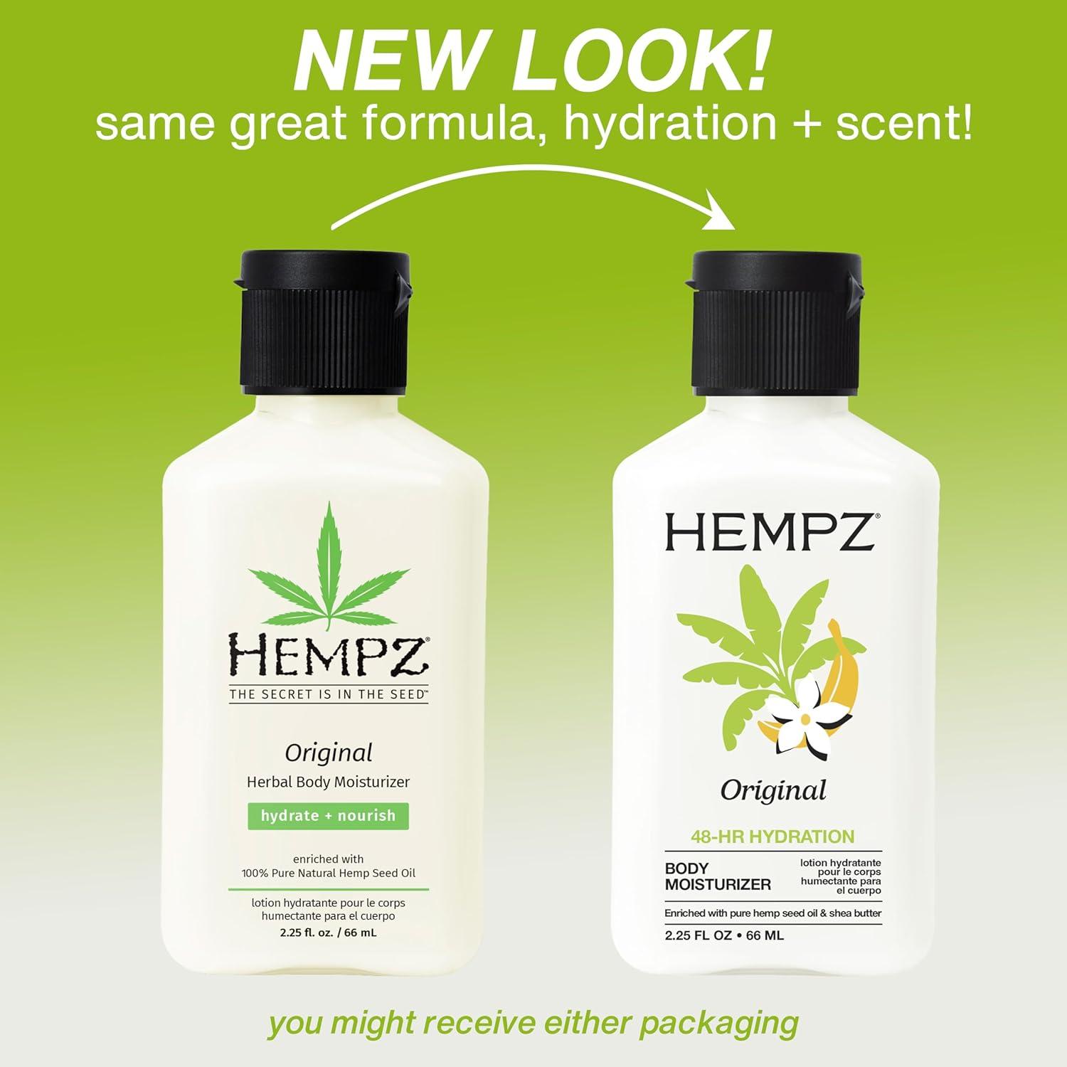 image:imageHEMPZ Mini Original Body Lotion Floral amp Banana Scent Daily Moisturizing Cream Shea Butter Hand and Body Moisturizer Skin Care Products Hydrating Hemp Seed Oil Mini 225 ozFloral Banana