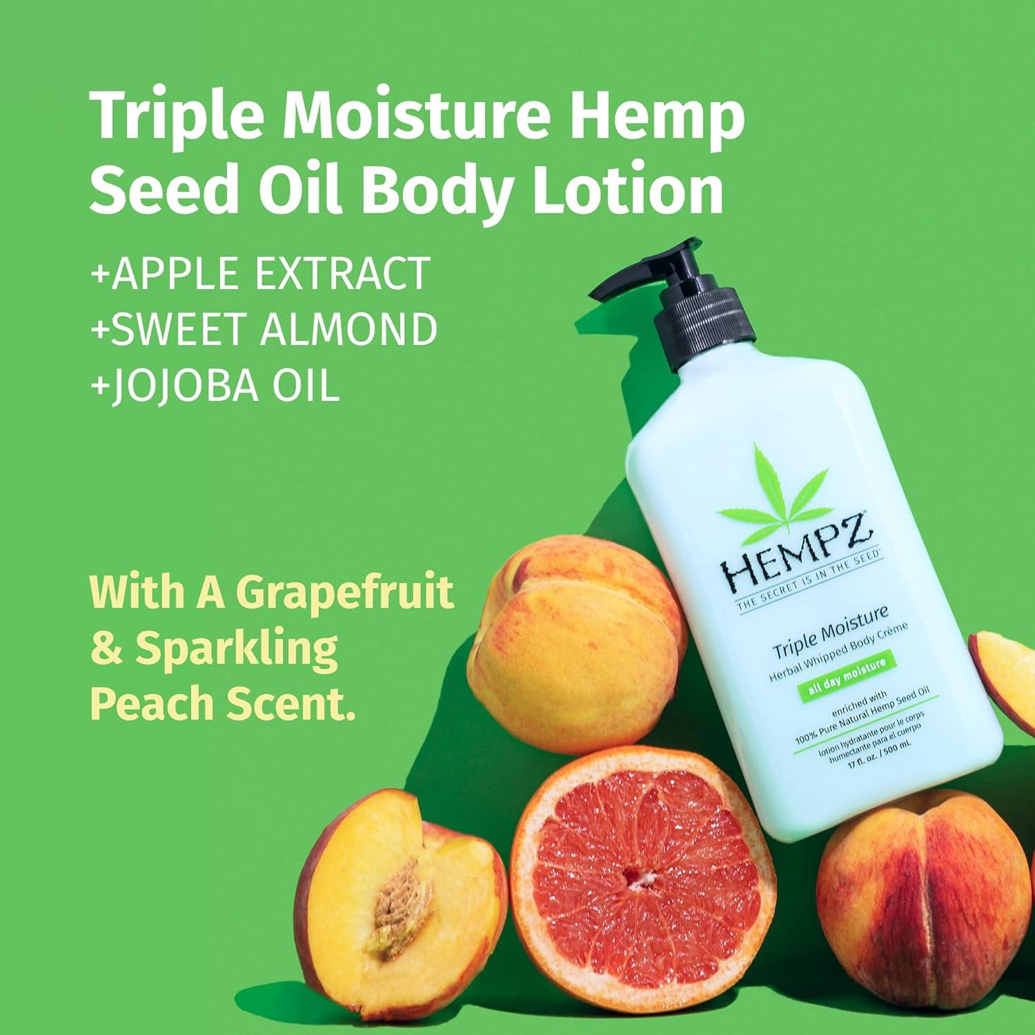 image:imageHempz Body Lotion Sweet Pineapple and Honey Melon Daily Moisturizing Cream 17oz amp Body Lotion Triple Moisture Grapefruit and Sparkling Peach Daily Moisturizing Cream 17oz