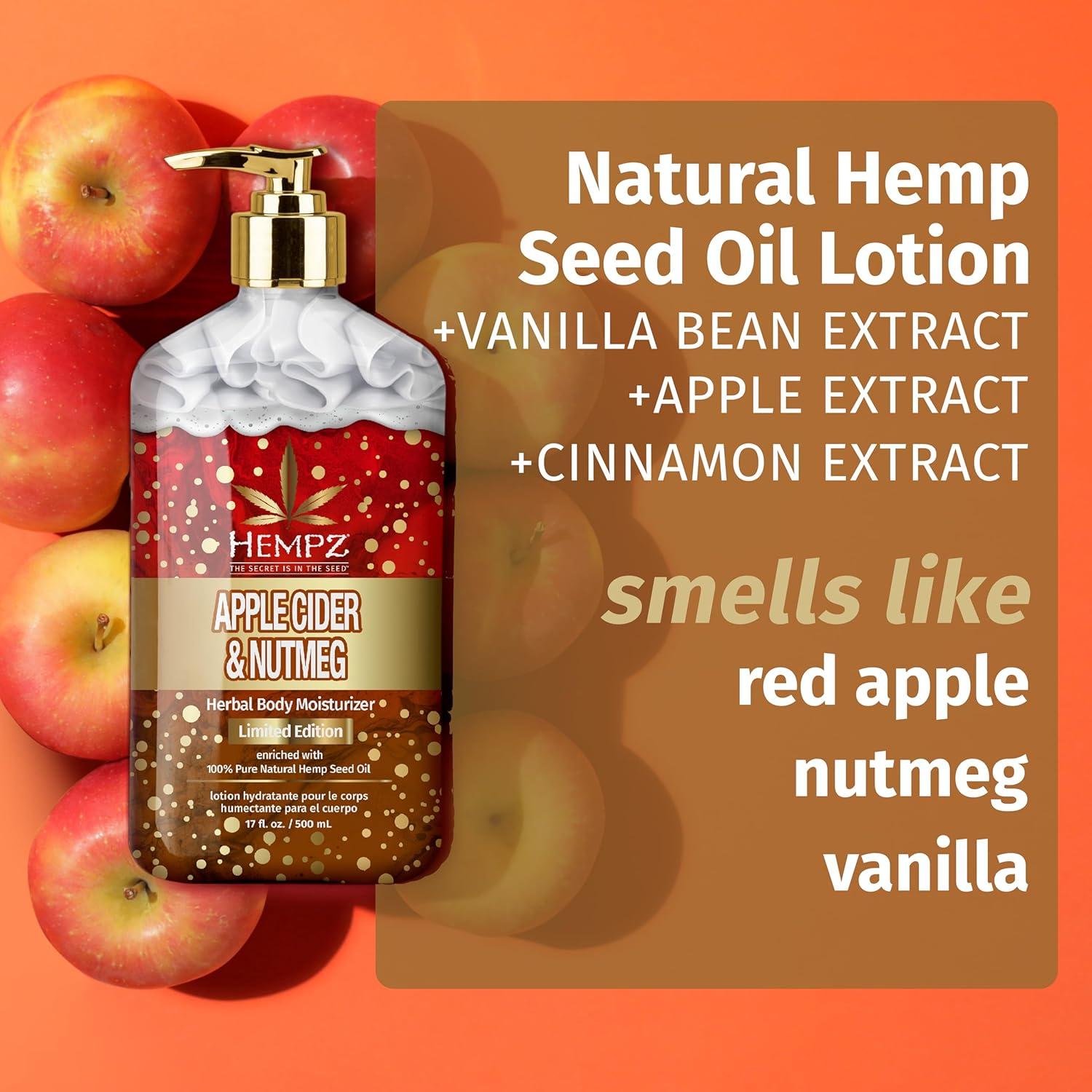 image:imageHempz Limited Edition Apple Cider amp Nutmeg Herbal Body Lotion for men or women vegan and gluten free 17 ozApple Cider Nutmeg