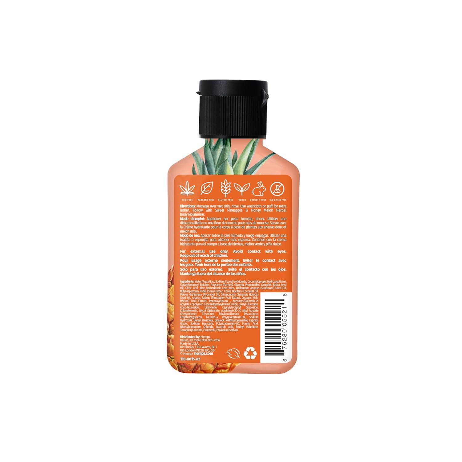 image:imageHempz Mini Body Wash 3Pack Sweet Pineapple amp Honey Melon travel essentials small body wash 225 oz