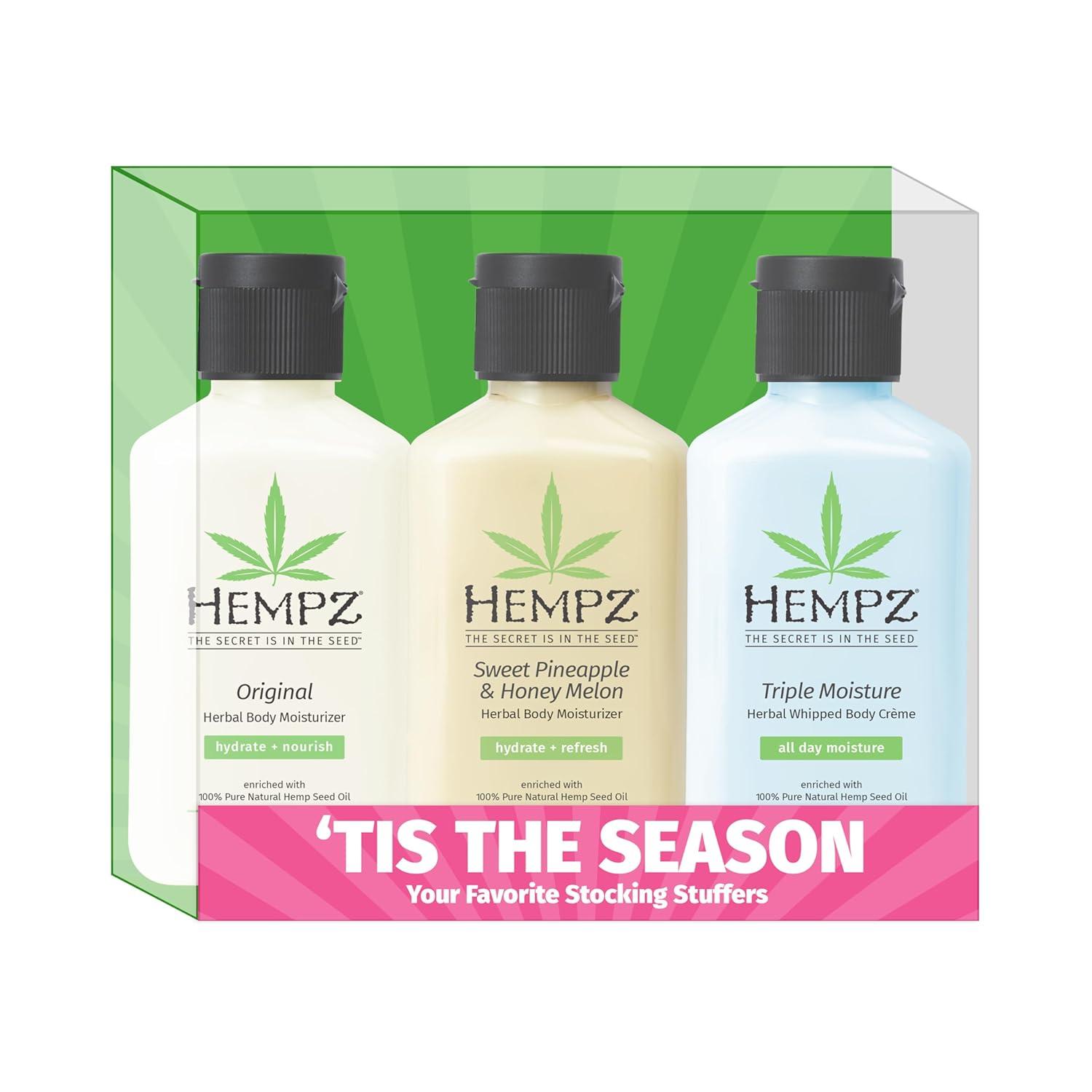 image:imageHempz Mini Lotion Gift Set Tis the Season 3 Pack Travel Size Body Moisturizer Limited Edition 225 oz each