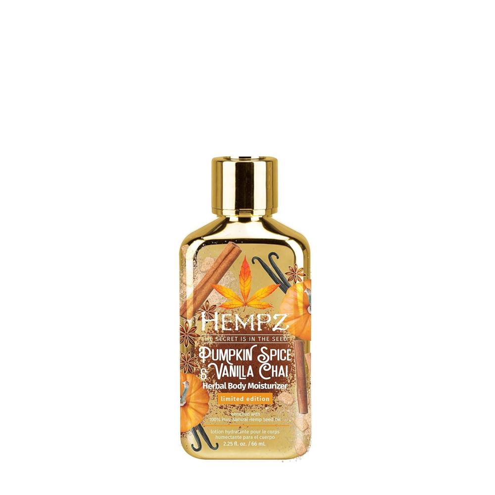 image:imageHEMPZ Body Lotion Limited Edition  Pumpkin Spice amp Vanilla Chai Daily Moisturizing Cream Shea Butter Hand and Body Moisturizer  Hemp Lotion  Skin Care Products Hemp Seed Oil  Mini 225 oz225 Fl Oz Pack of 1