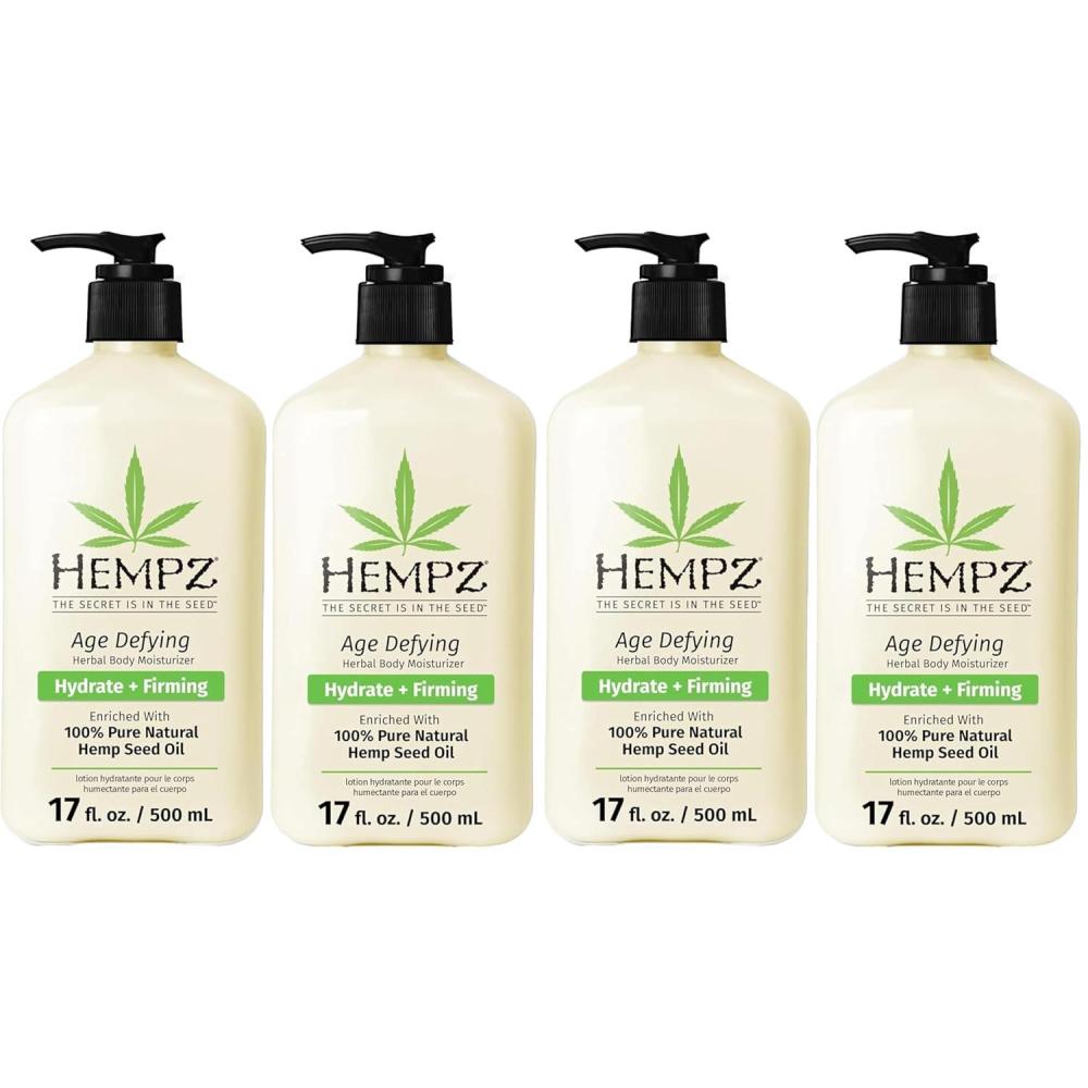 image:imageHempz Age Defying Body Moisturizer 17 Fl Oz 2 Pack Bundle Daily Herbal Moisturizer Shea Butter AntiAging Body Lotion Hemp Extract Lotion Skin Care Products 100 Pure Organic Hemp Seed Oil32 Fl Oz Pack of 2